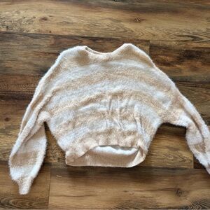 Wild Fable Cozy Striped Sweater in Cream and Tan